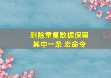 删除重复数据保留其中一条 宏命令